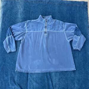 y2k Faded Glory patchwork denim/corduroy 1/4 zip pullover